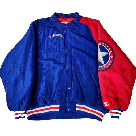 Vintage Texas Rangers Large Starter Jacket Big Baseball Club